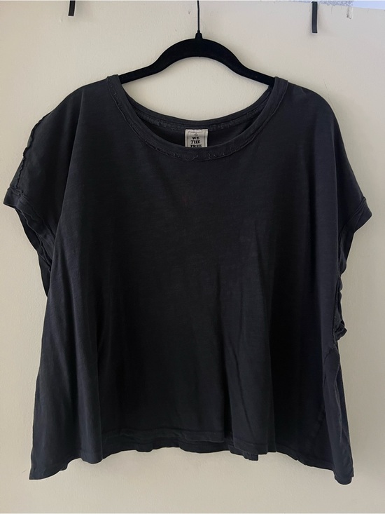 Free People Tops - Free People Black Boxy Short Sleeve Tee